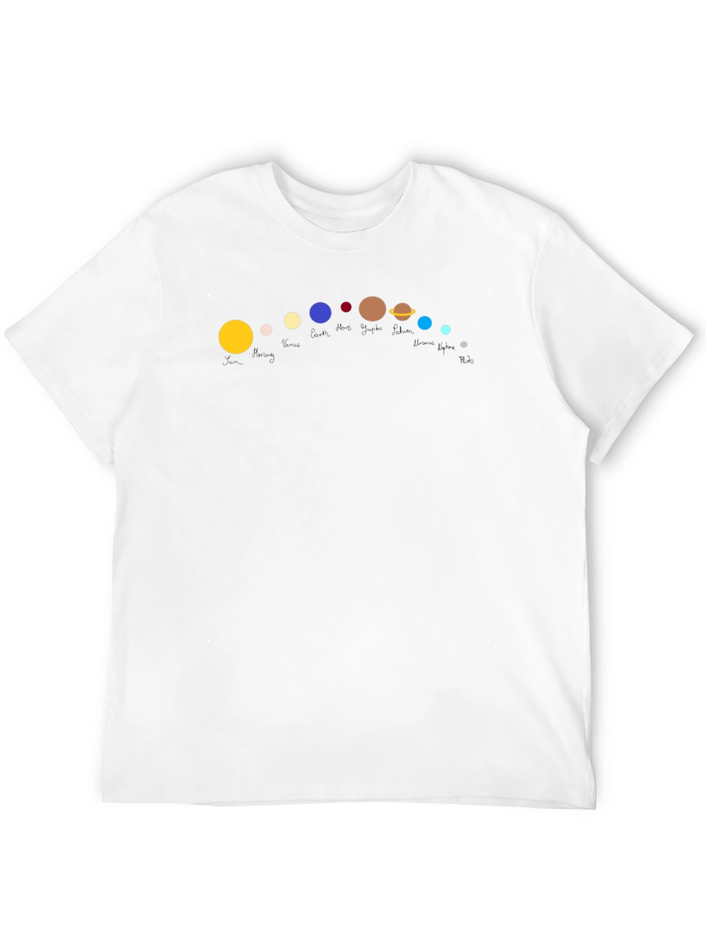 Solar System Planets Graphic Black T-Shirt