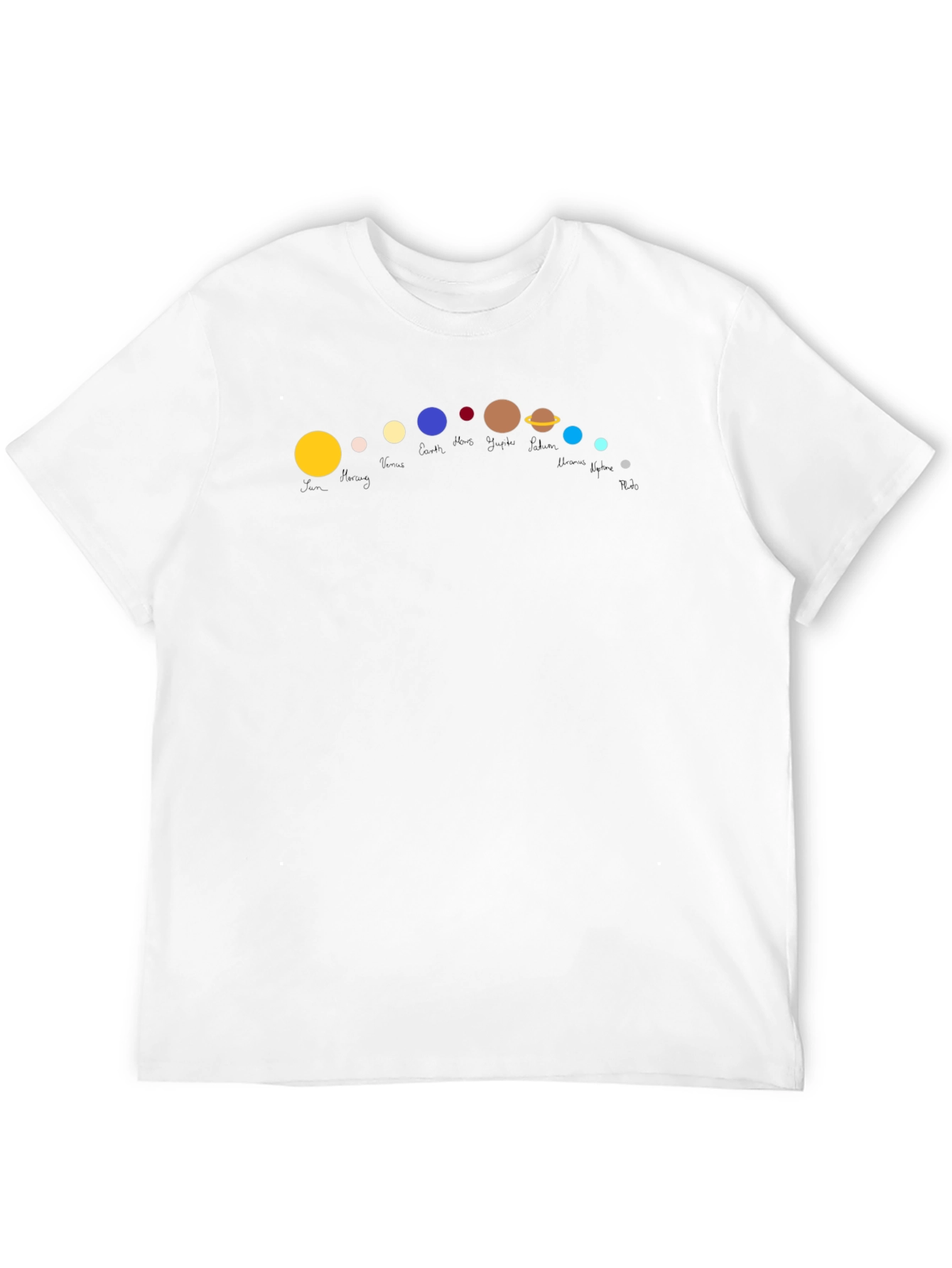 Solar System Planets Graphic Black T-Shirt