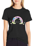 I Love Unicorns Rainbow Black T-Shirt