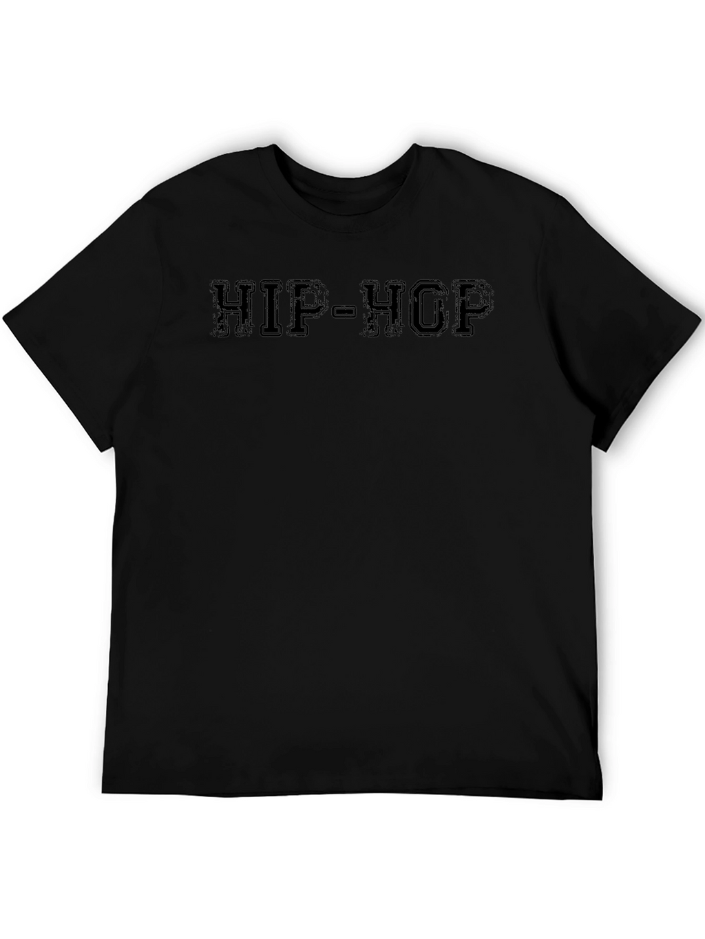 HIP-HOP Black Crew Neck T-Shirt