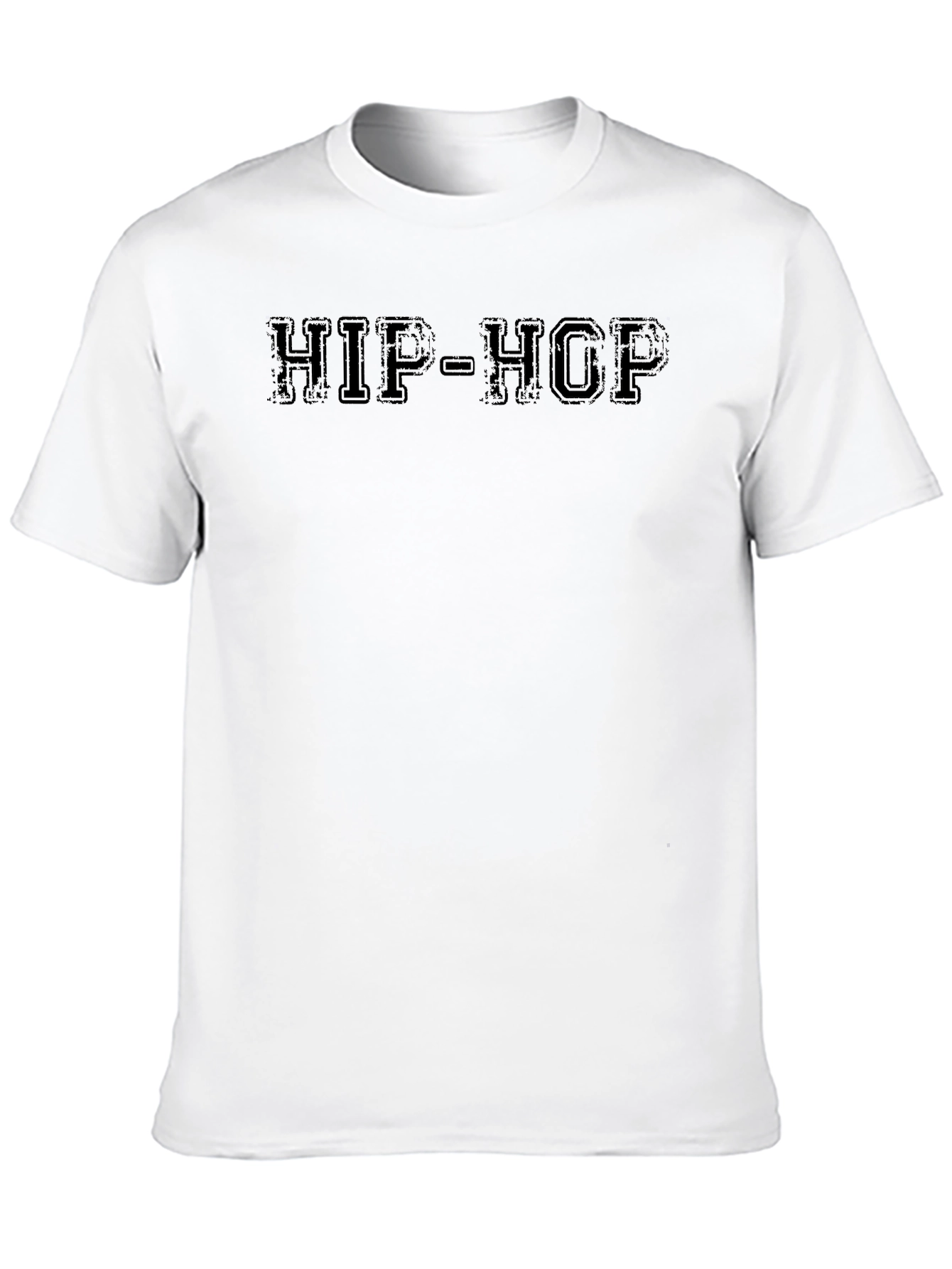 HIP-HOP Black Crew Neck T-Shirt