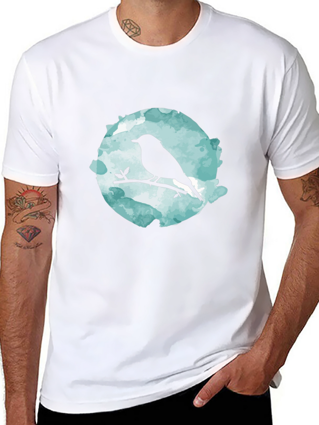 Bird Silhouette Graphic Black T-Shirt