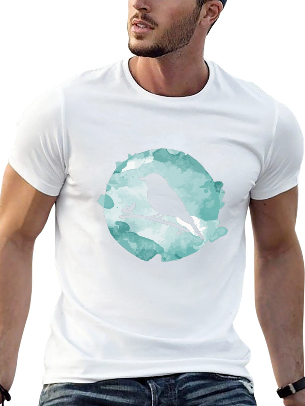 Bird Silhouette Graphic Black T-Shirt