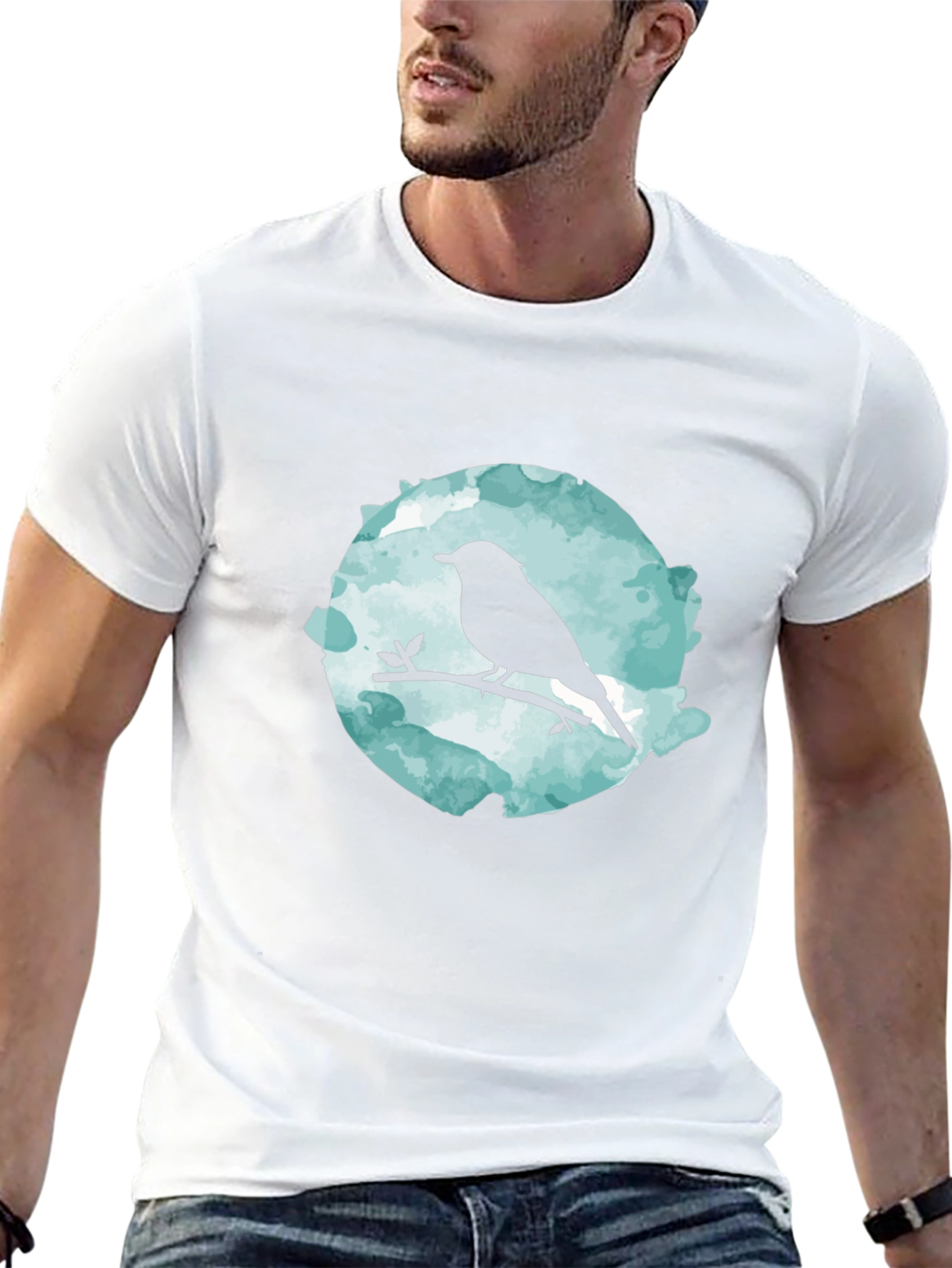 Bird Silhouette Graphic Black T-Shirt