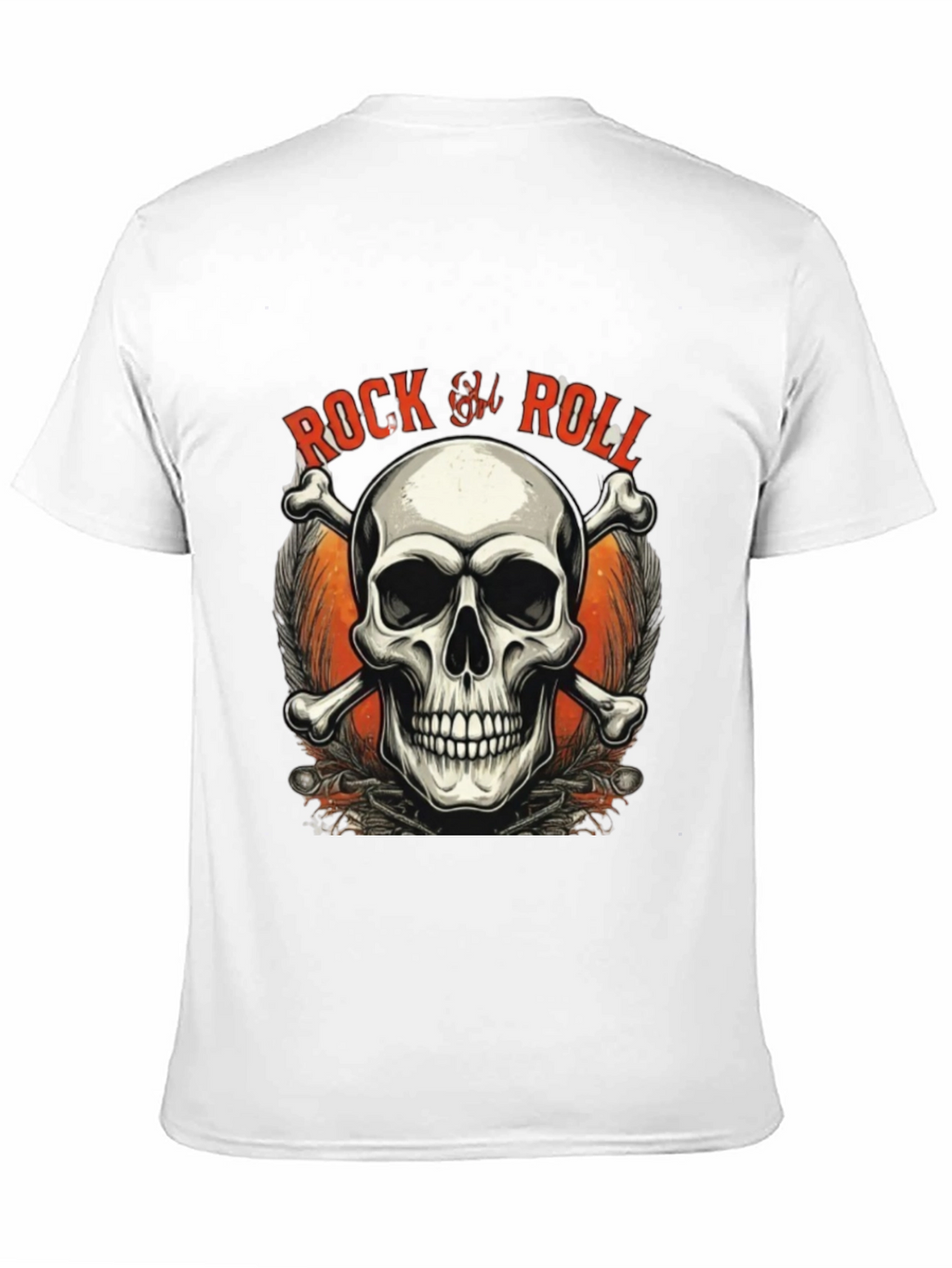 Rock & Roll Skull Graphic Tee - Black