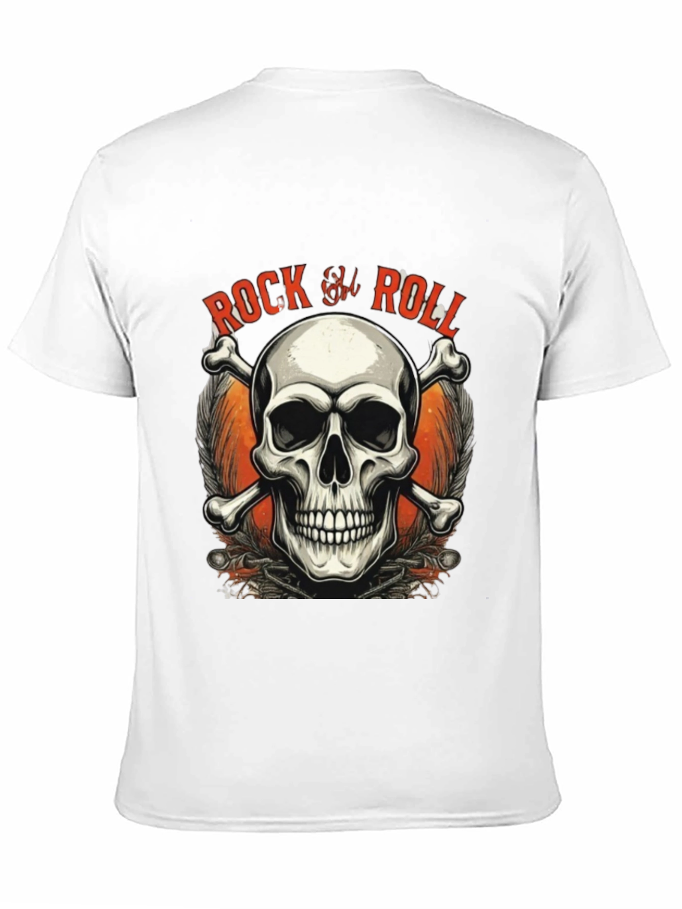 Rock & Roll Skull Graphic Tee - Black