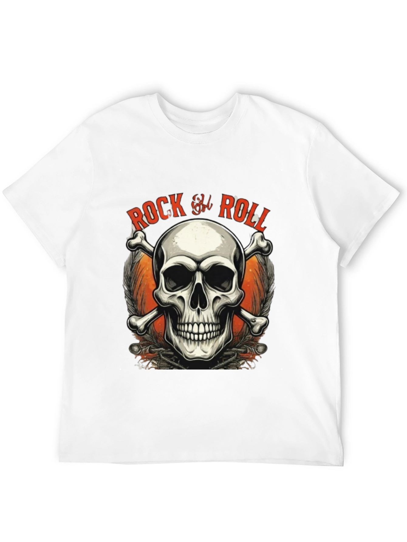 Rock & Roll Skull Graphic Tee - Black