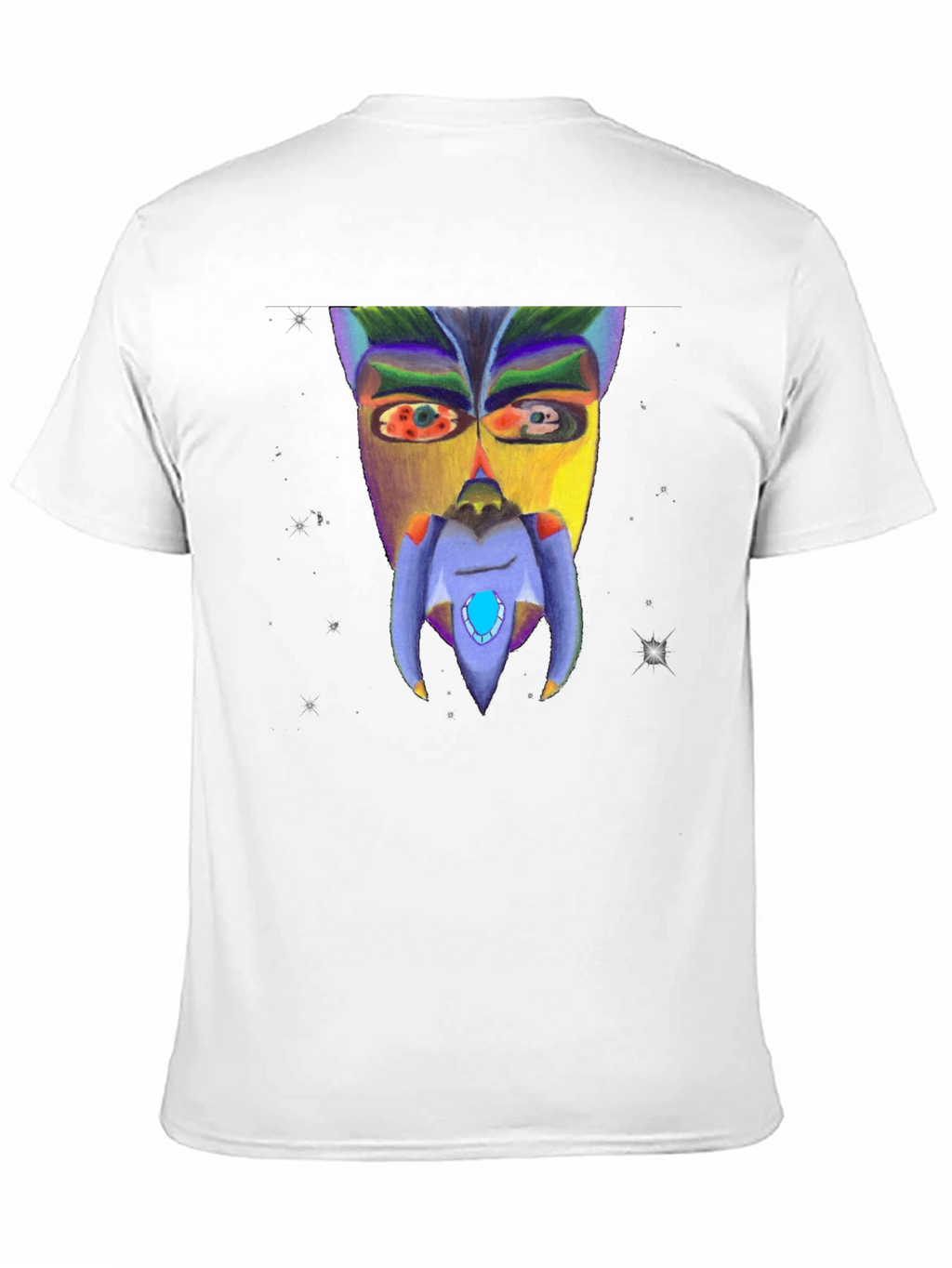 Abstract Face Graphic Black T-Shirt