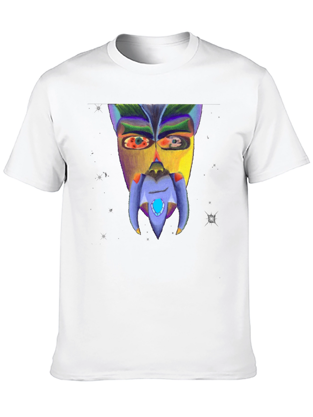 Abstract Face Graphic Black T-Shirt