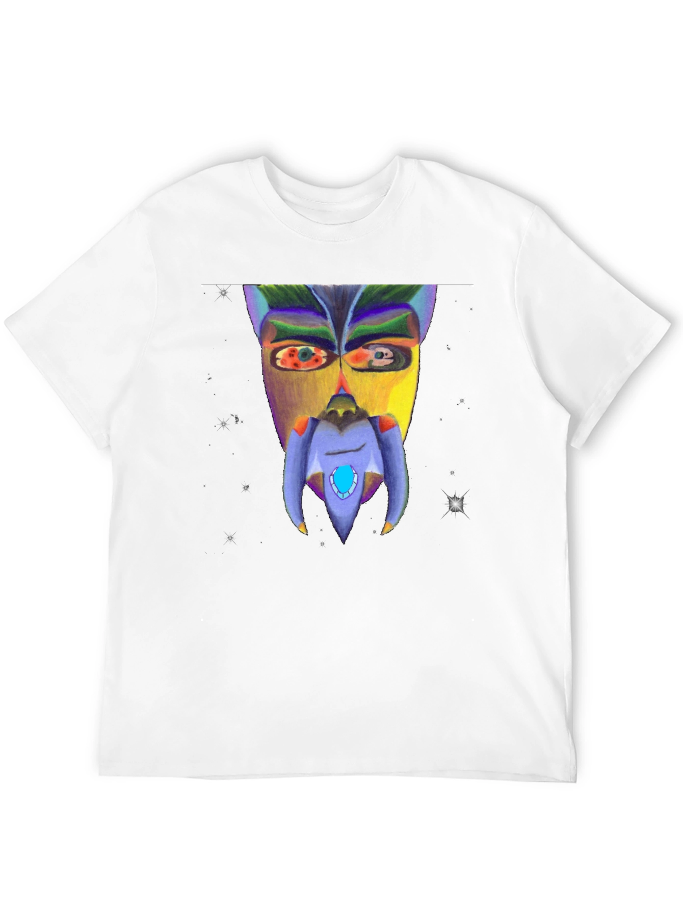 Abstract Face Graphic Black T-Shirt