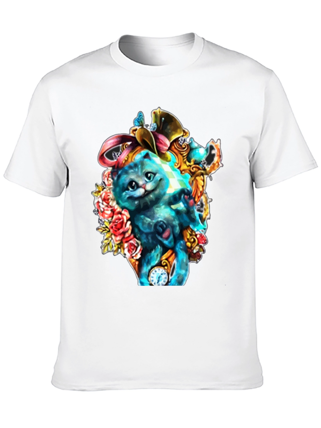Whimsical Cat Art T-Shirt