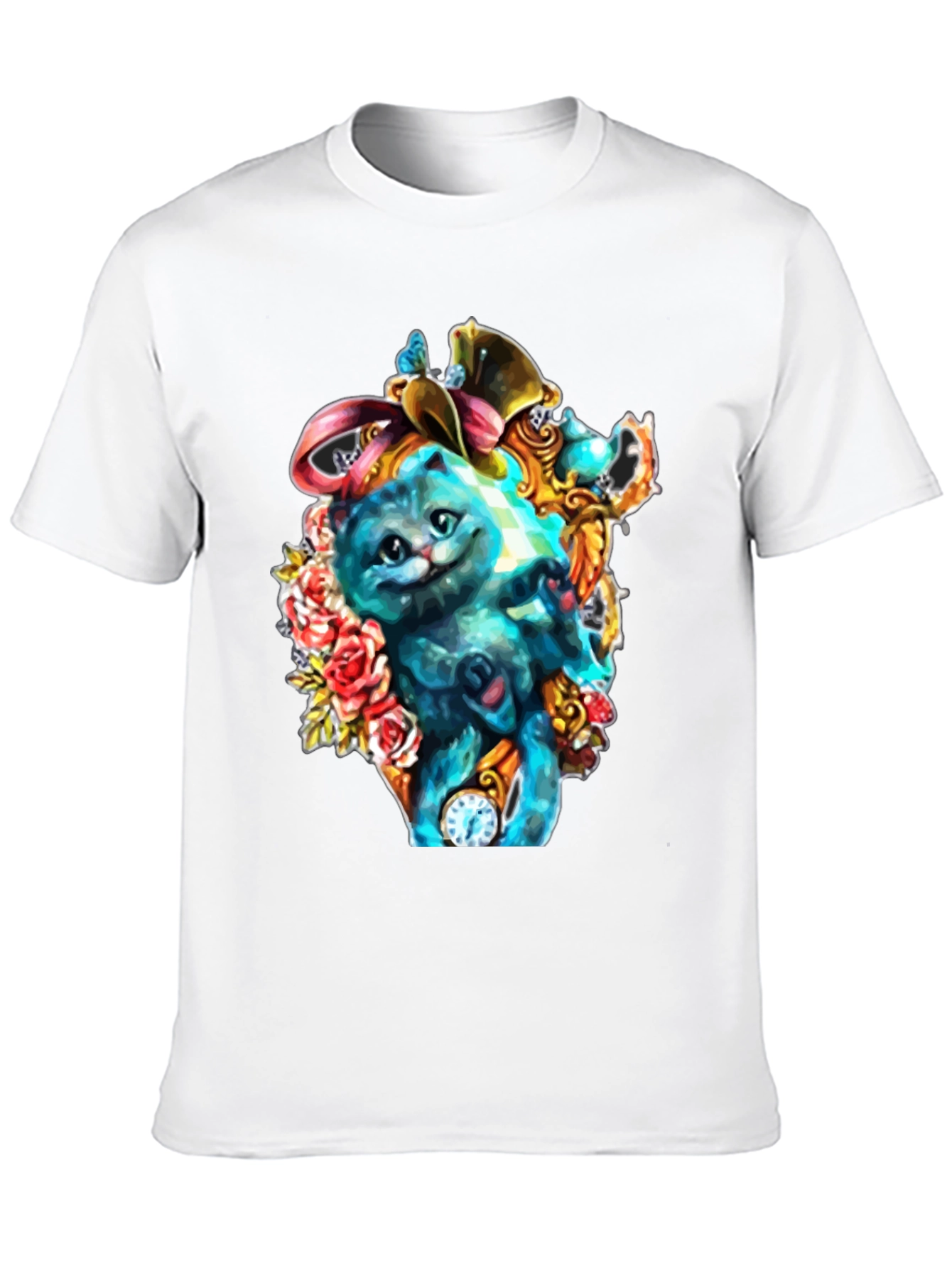Whimsical Cat Art T-Shirt