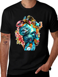 Whimsical Cat Art T-Shirt