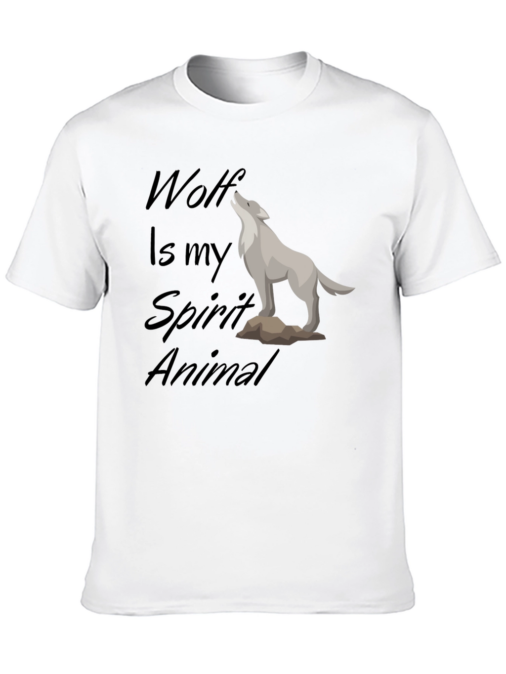 Wolf Spirit Animal Black T-Shirt