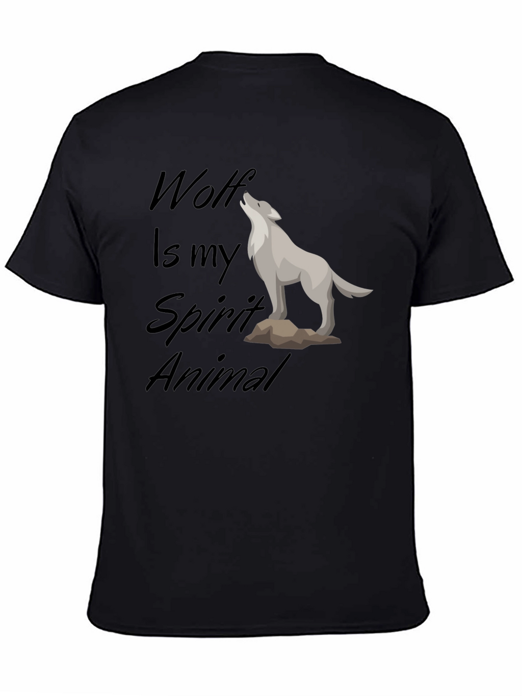 Wolf Spirit Animal Black T-Shirt