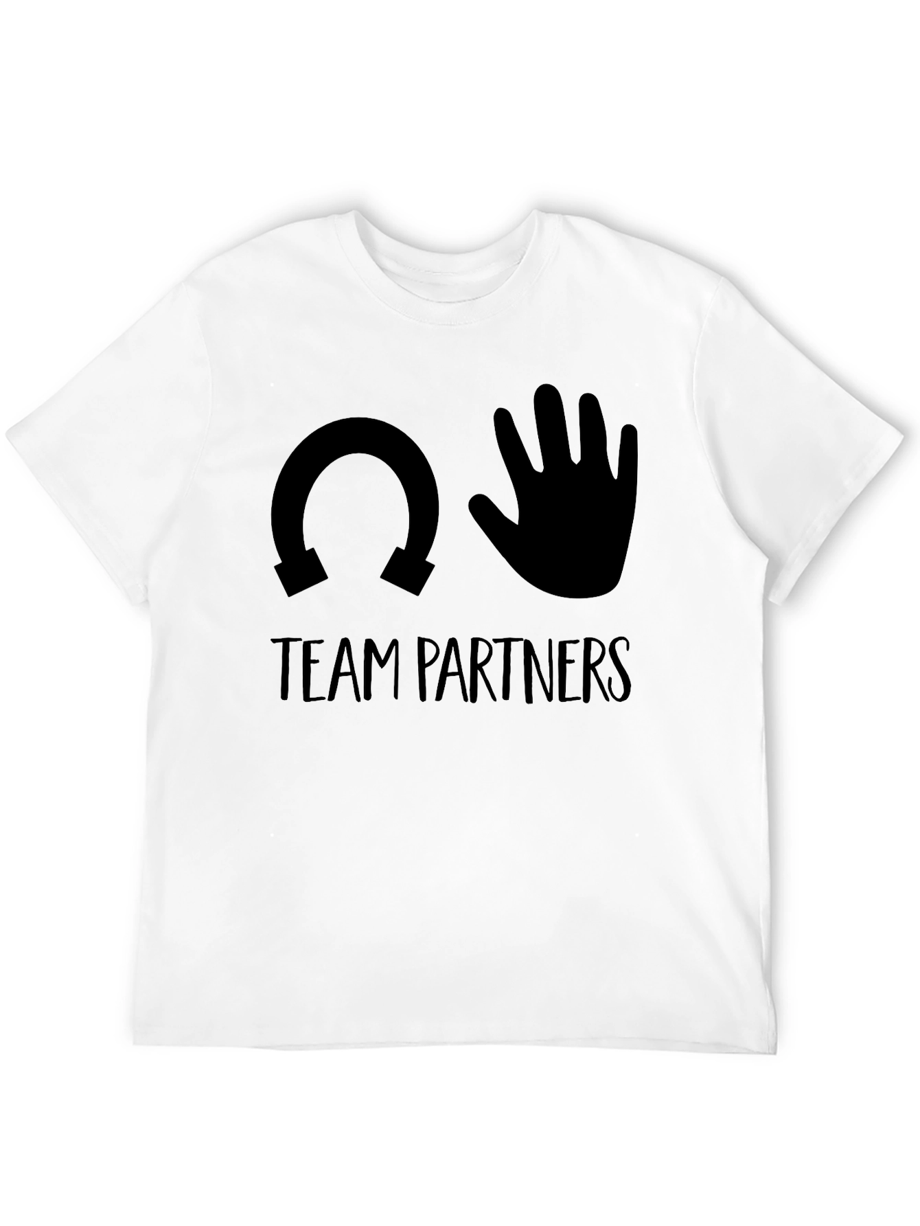 Team Partners Horseshoe & Hand Black Graphic T-Shirt