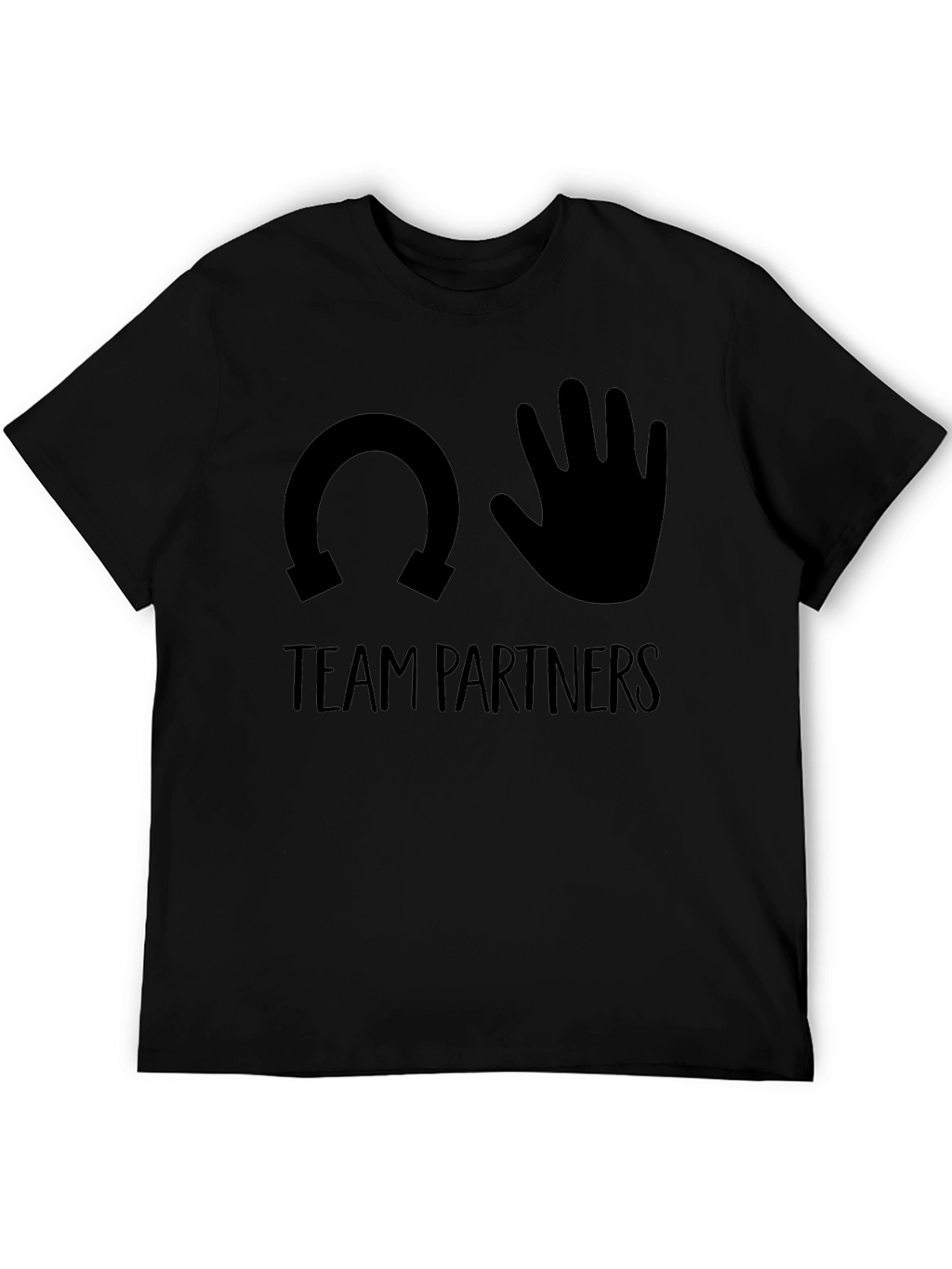 Team Partners Horseshoe & Hand Black Graphic T-Shirt