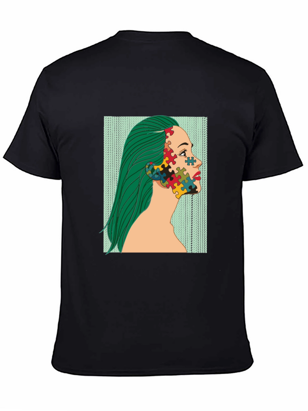 Puzzle Face Graphic Tee - Autism Awareness Shirt