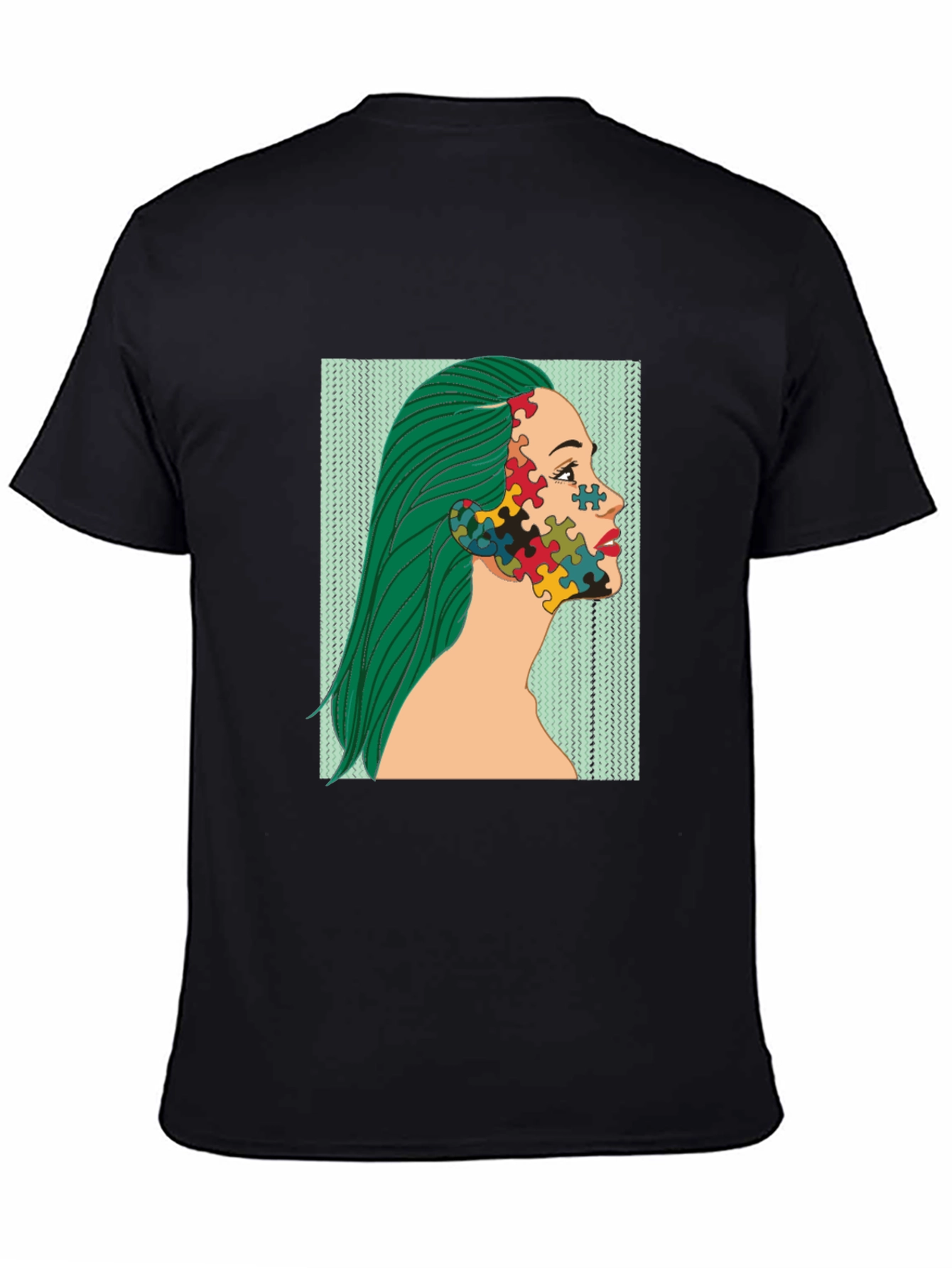 Puzzle Face Graphic Tee - Autism Awareness Shirt
