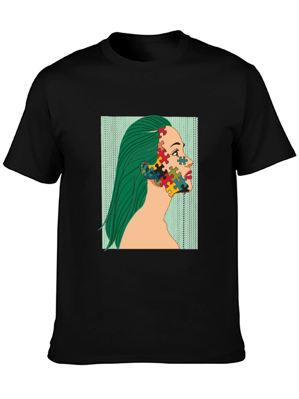 Puzzle Face Graphic Tee - Autism Awareness Shirt