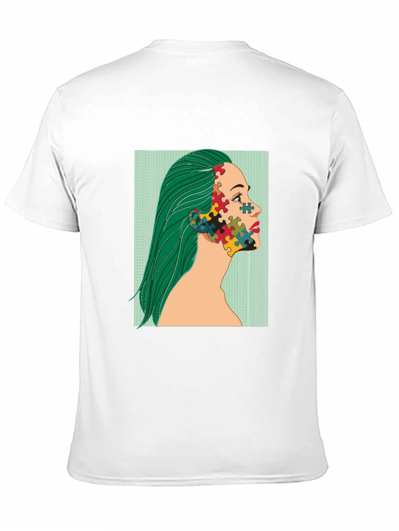 Puzzle Face Graphic Tee - Autism Awareness Shirt