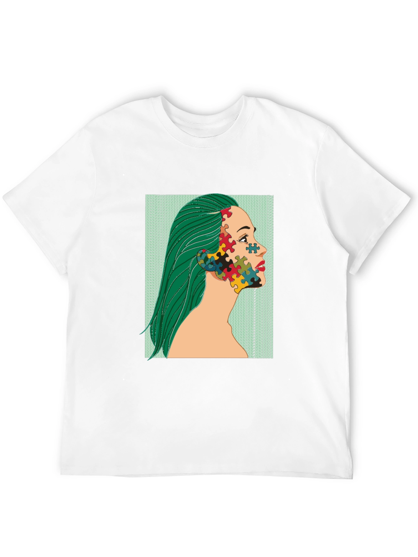 Puzzle Face Graphic Tee - Autism Awareness Shirt