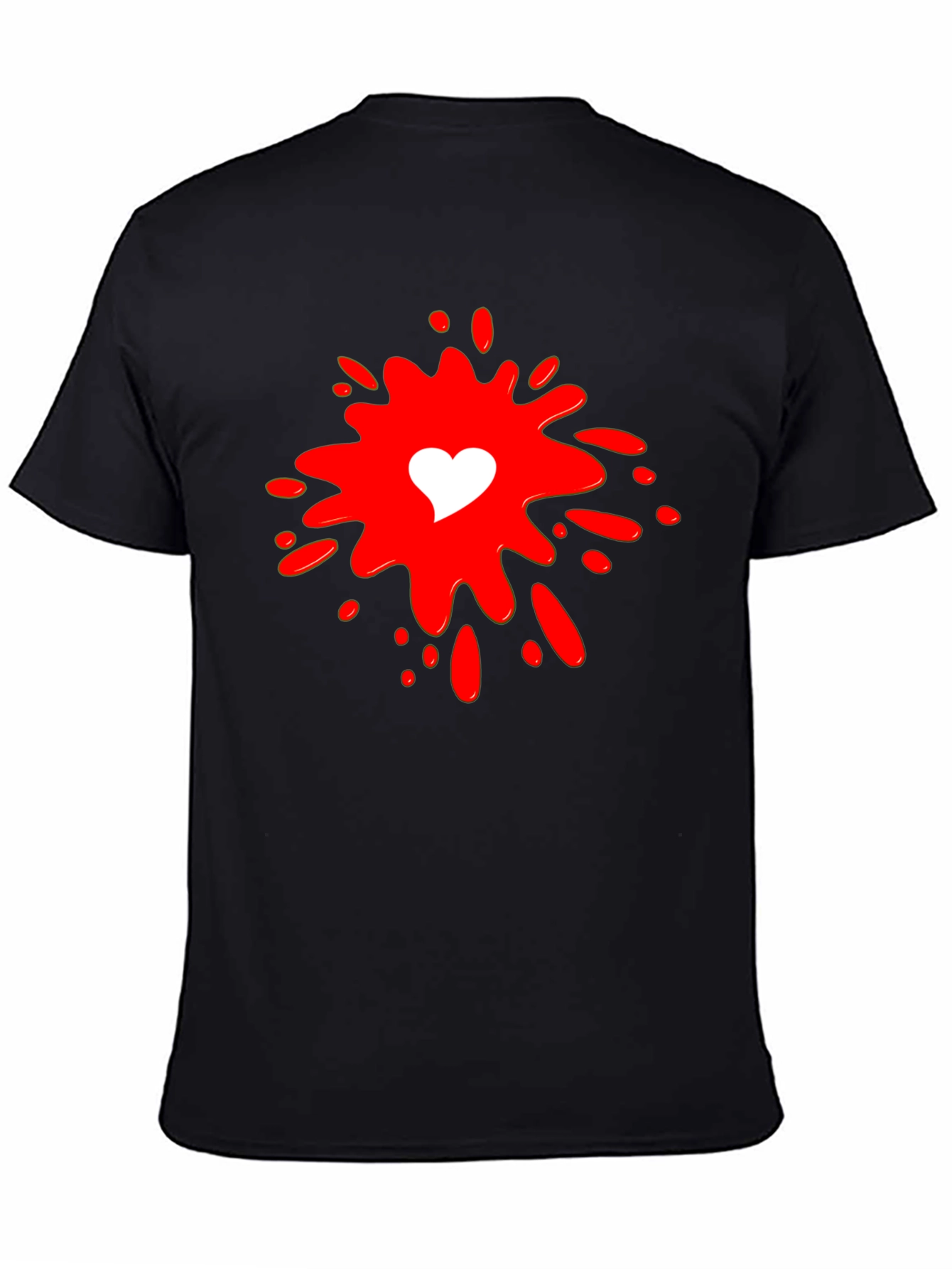 Heart Splash Graphic T-Shirt - Stylish Mens Tee
