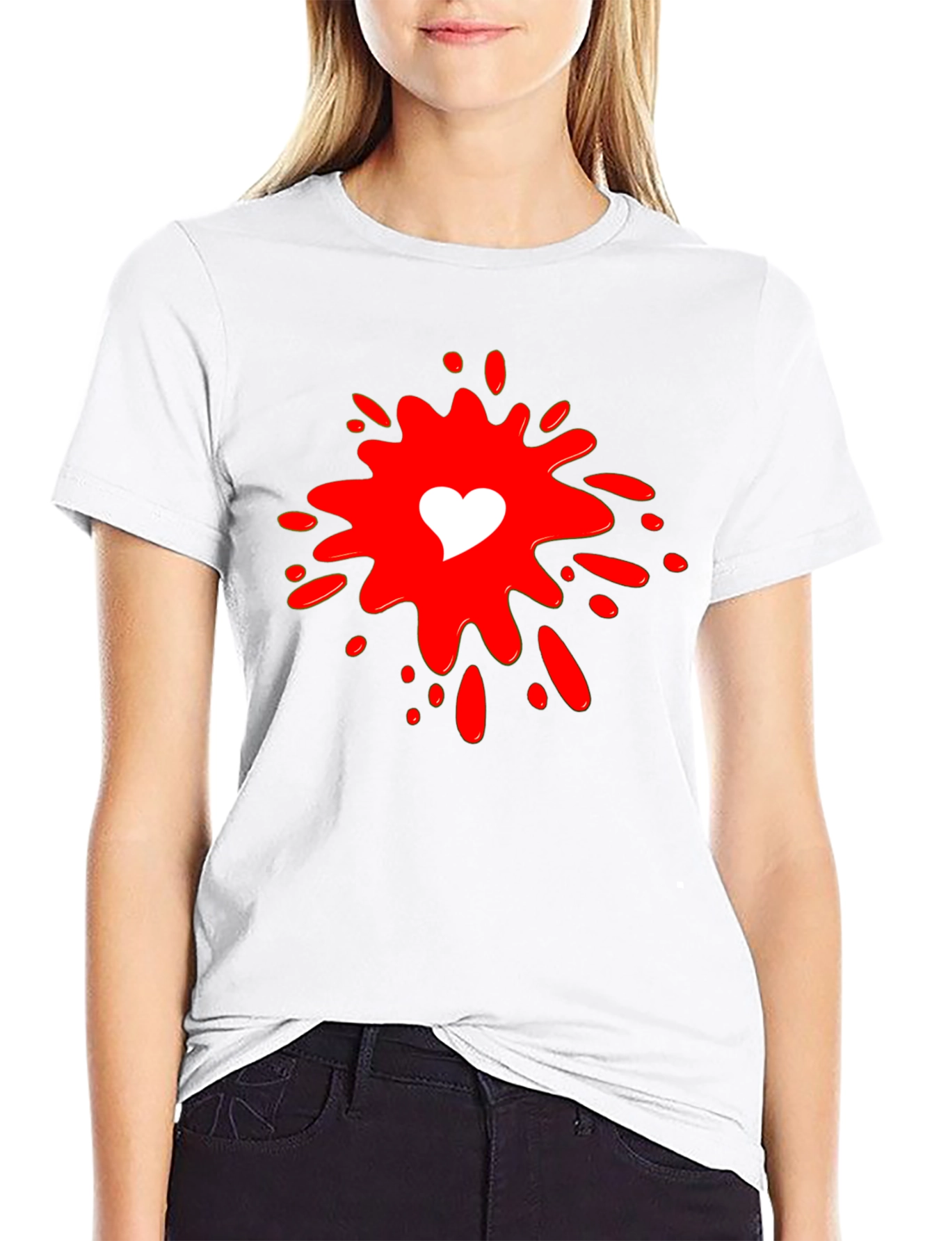 Heart Splash Graphic T-Shirt - Stylish Mens Tee