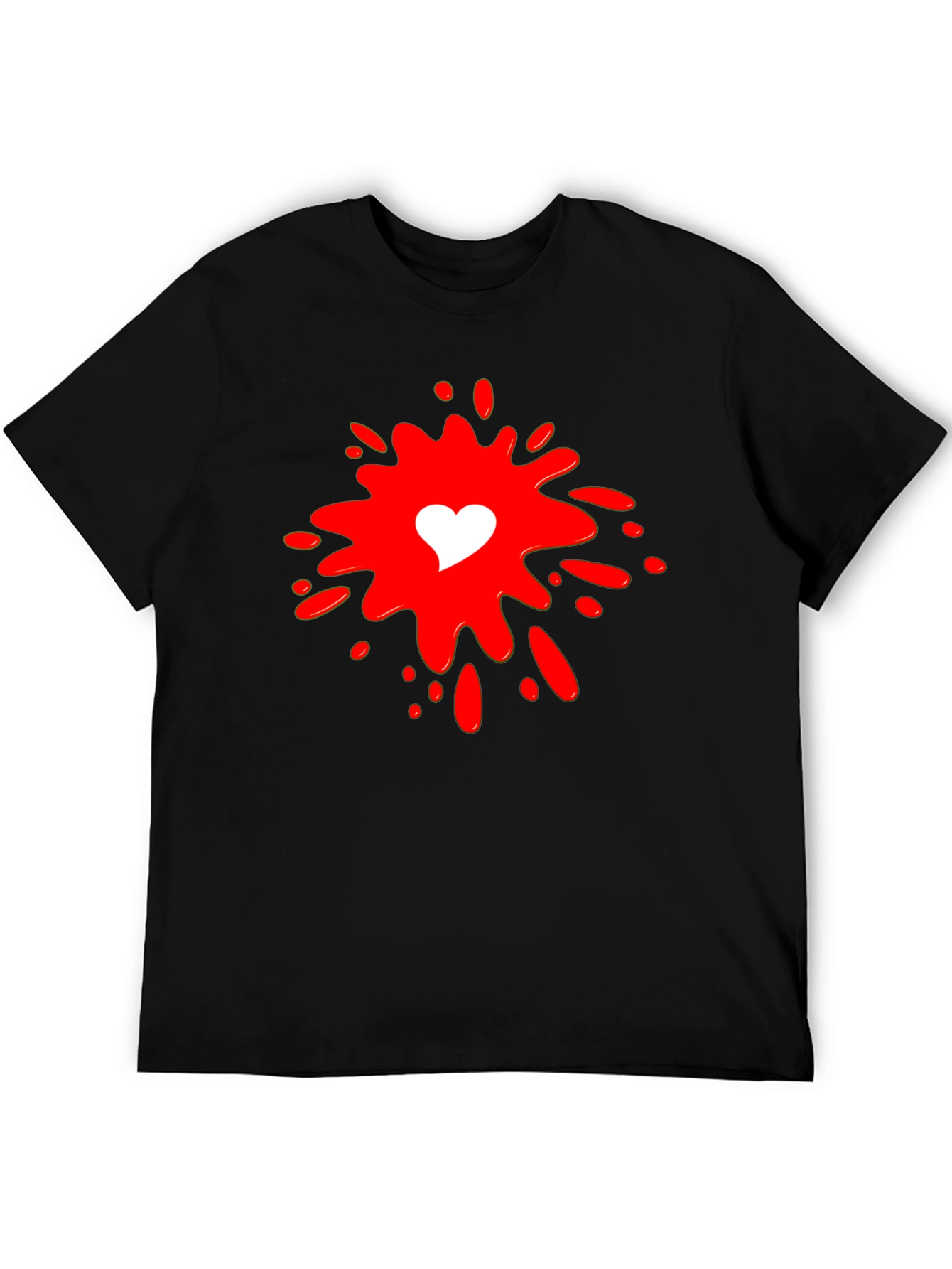 Heart Splash Graphic T-Shirt - Stylish Mens Tee