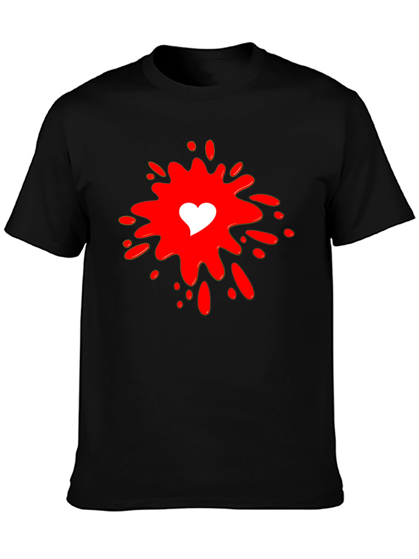 Heart Splash Graphic T-Shirt - Stylish Mens Tee