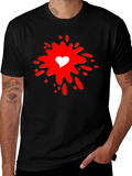 Heart Splash Graphic T-Shirt - Stylish Mens Tee