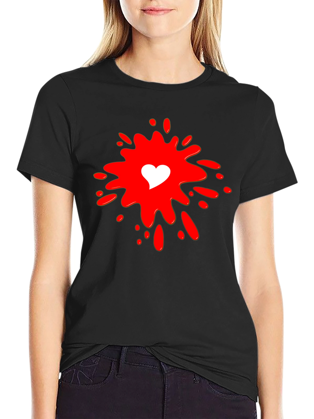 Heart Splash Graphic T-Shirt - Stylish Mens Tee
