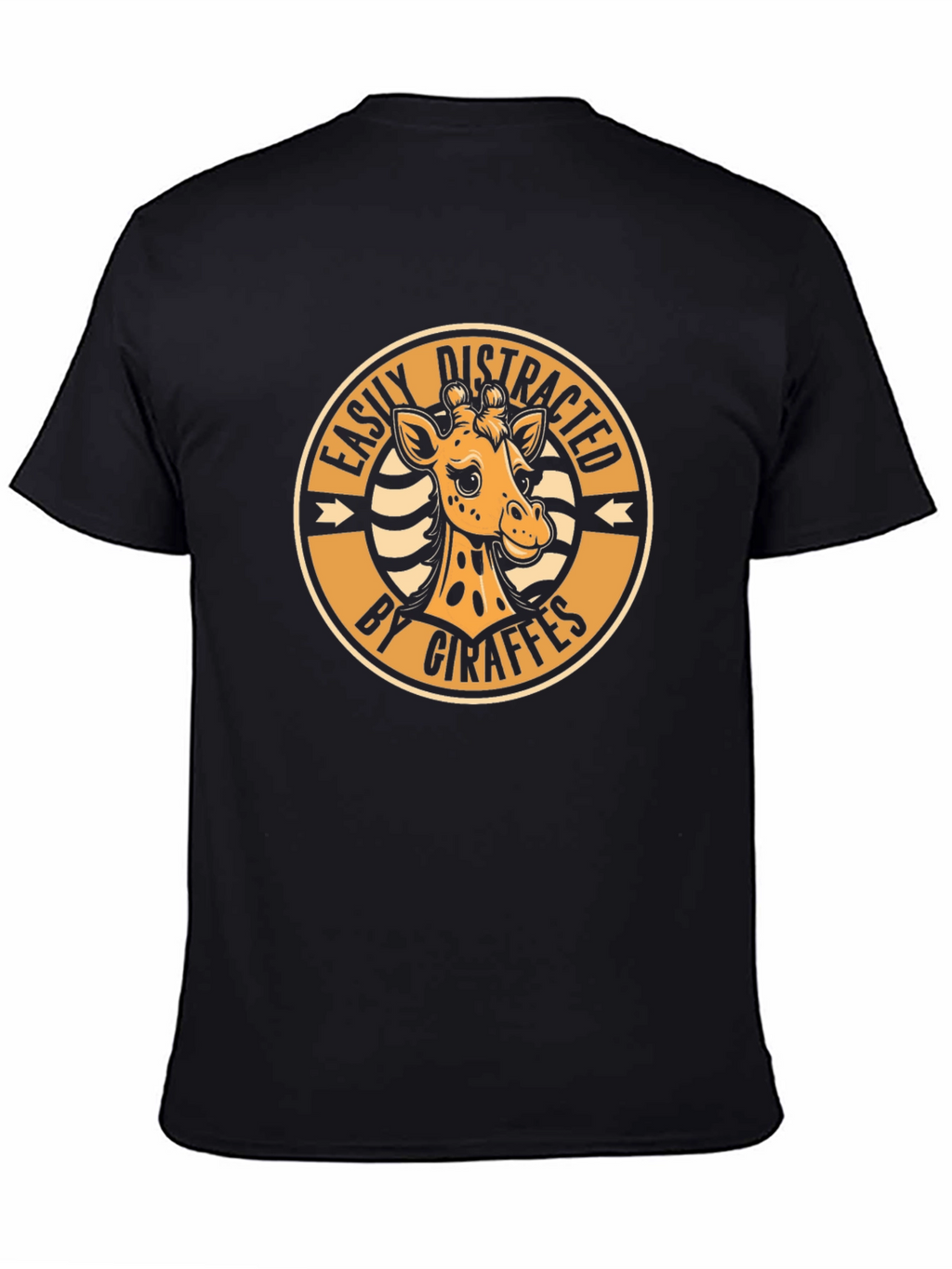Easily Distracted by Giraffes Black T-Shirt
