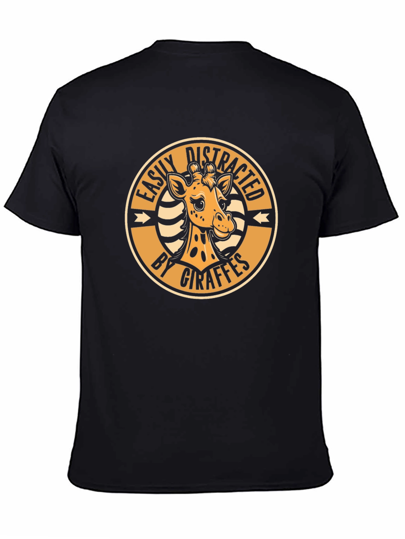 Easily Distracted by Giraffes Black T-Shirt