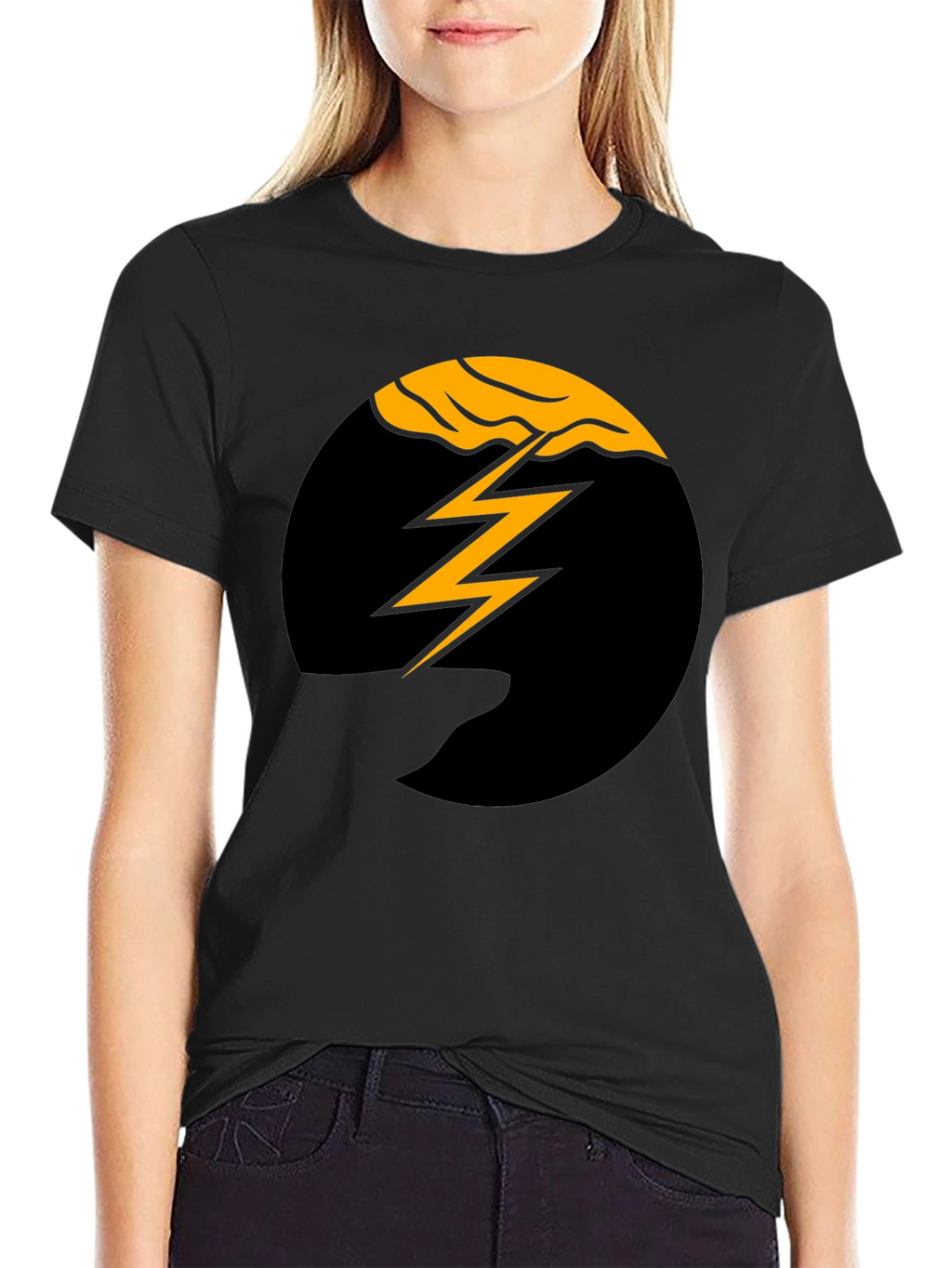 Black Lightning Bolt Graphic Tee