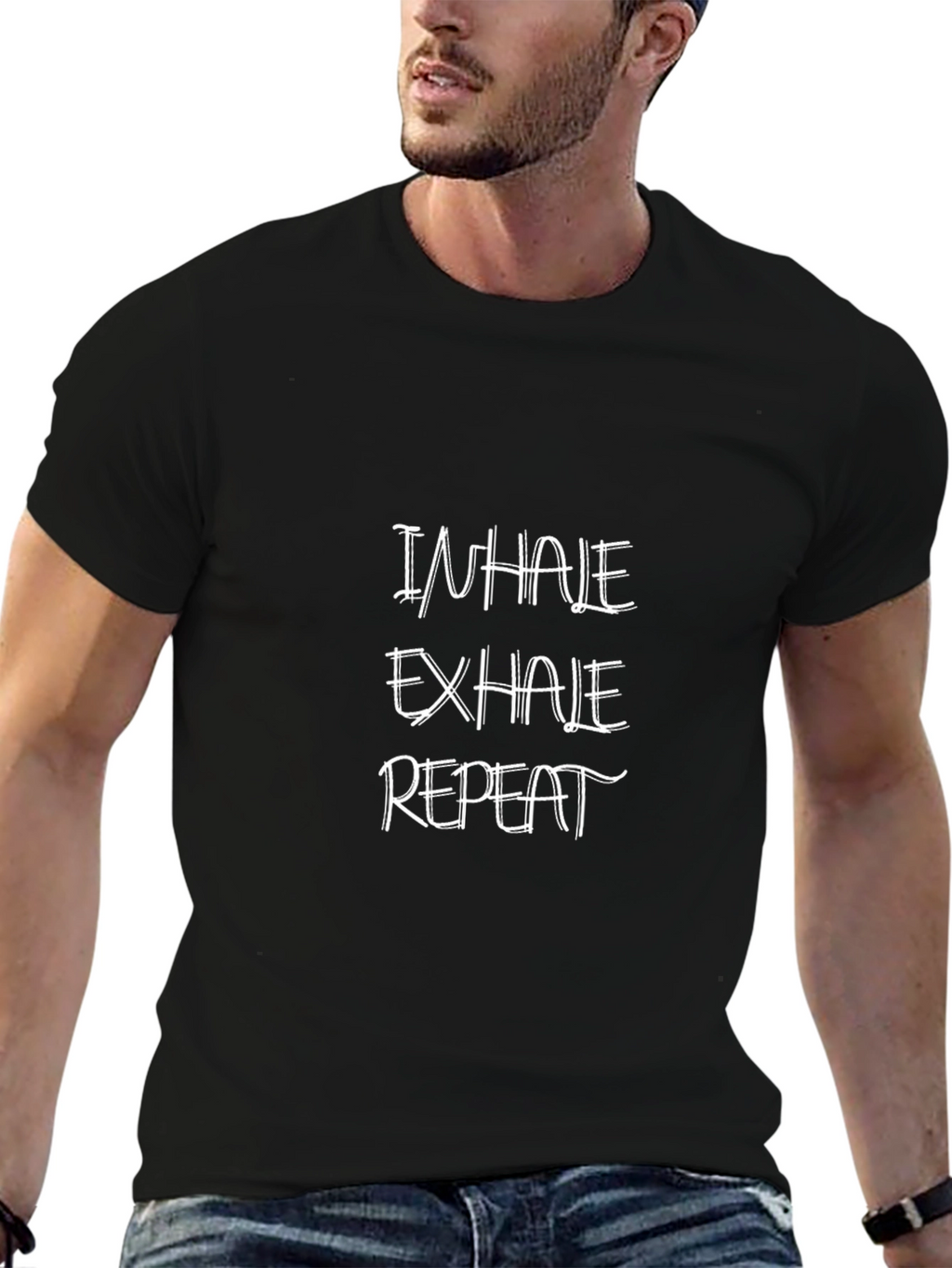 Inhale Exhale Repeat Black Graphic Tee