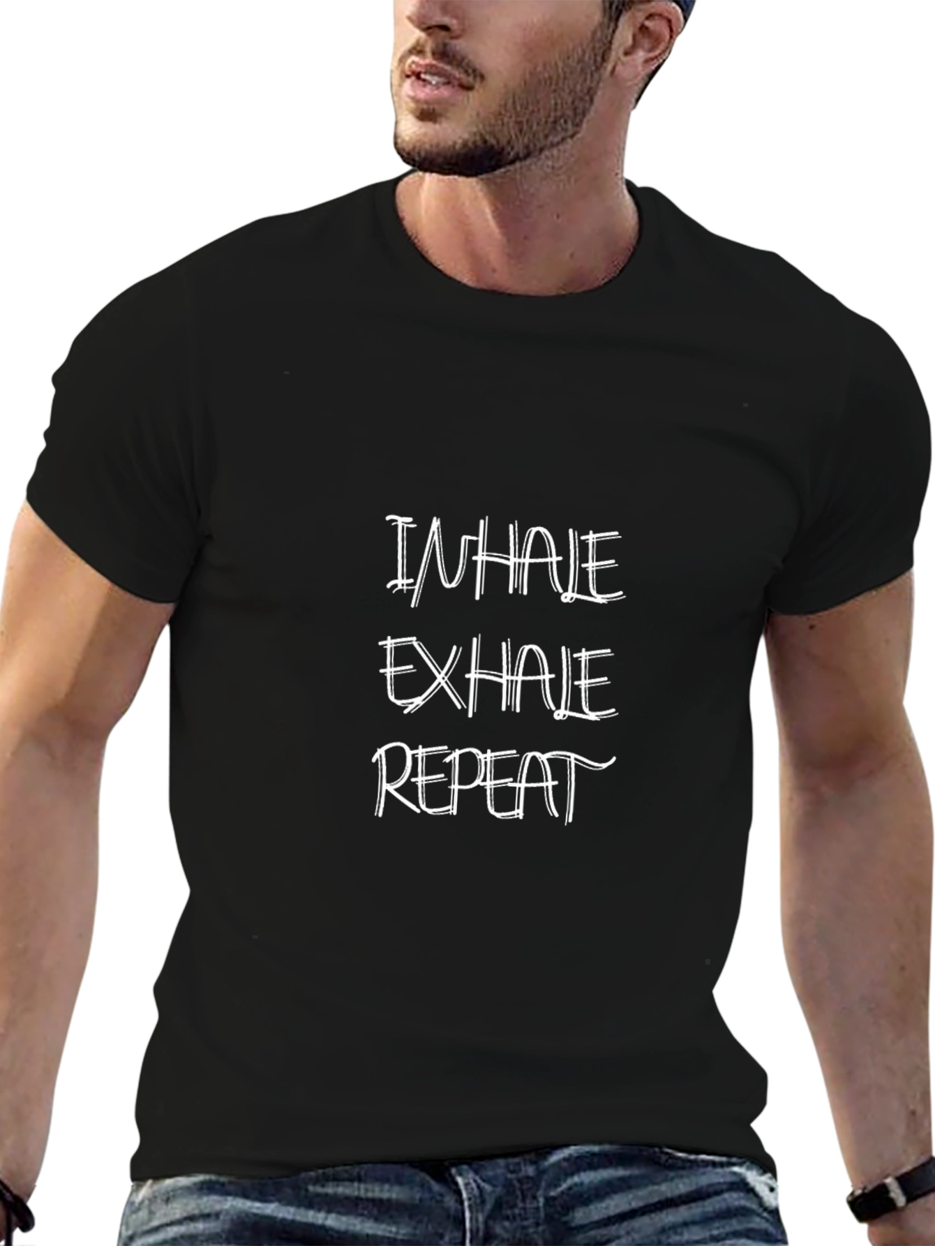 Inhale Exhale Repeat Black Graphic Tee