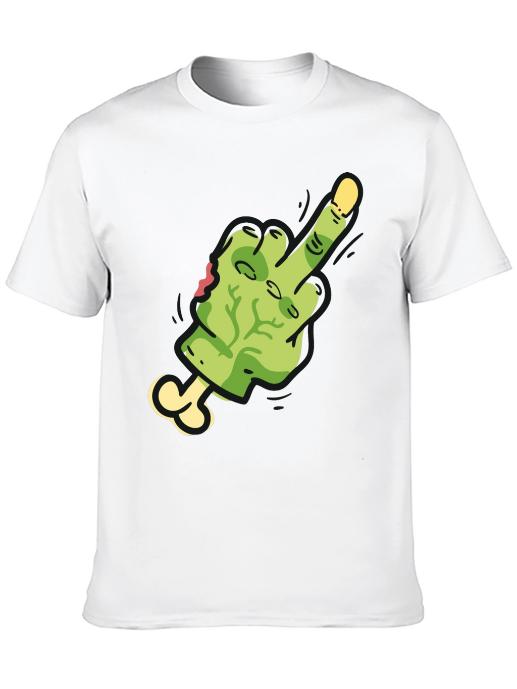 Zombie Middle Finger Graphic Tee - Black Cotton