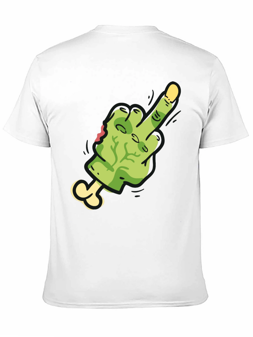 Zombie Middle Finger Graphic Tee - Black Cotton