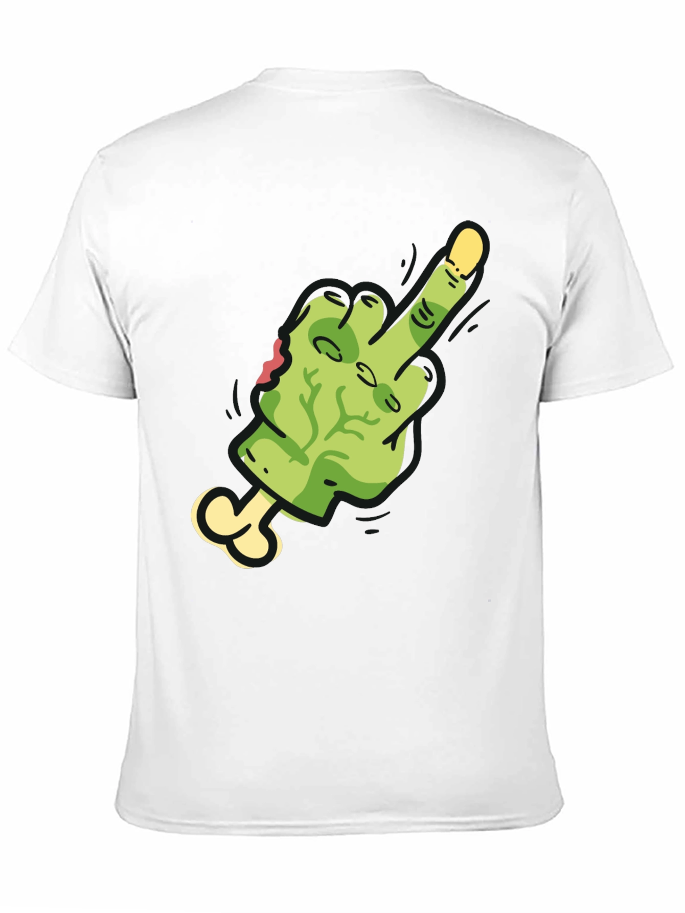 Zombie Middle Finger Graphic Tee - Black Cotton