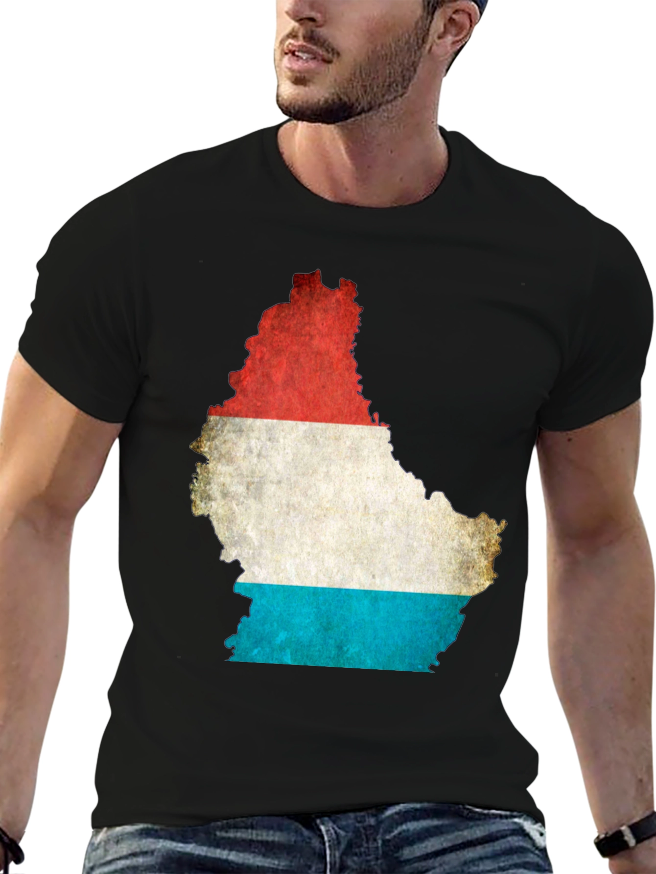 Luxembourg Flag Map Graphic T-Shirt