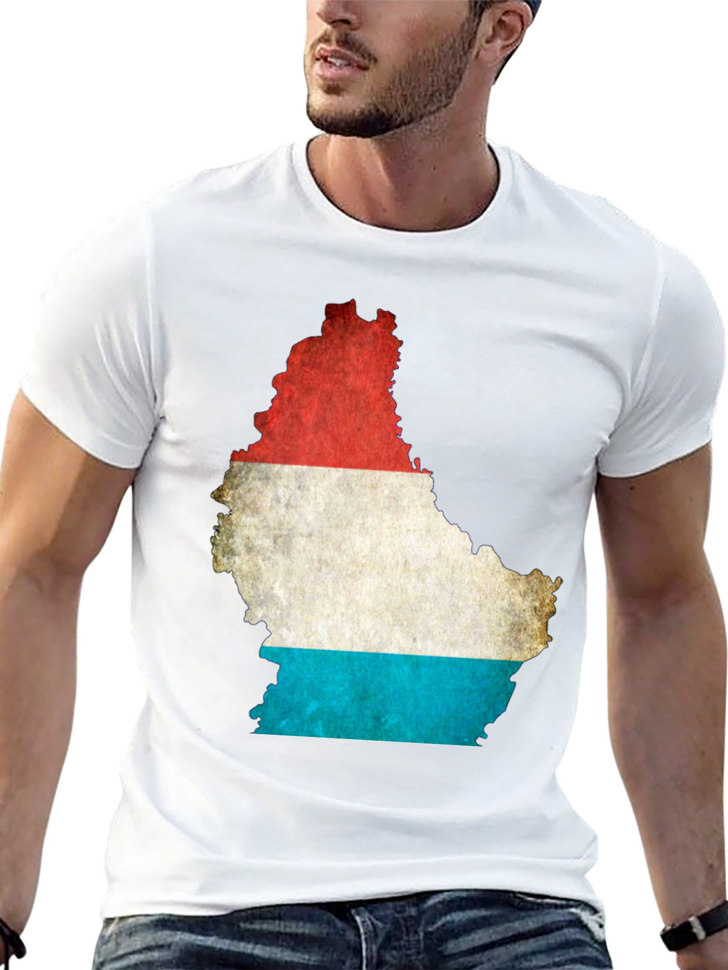Luxembourg Flag Map Graphic T-Shirt