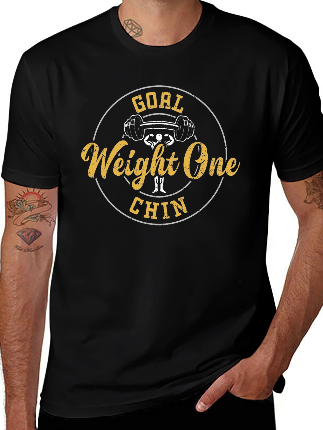 Goal Weight One Chin Funny Gym T-Shirt