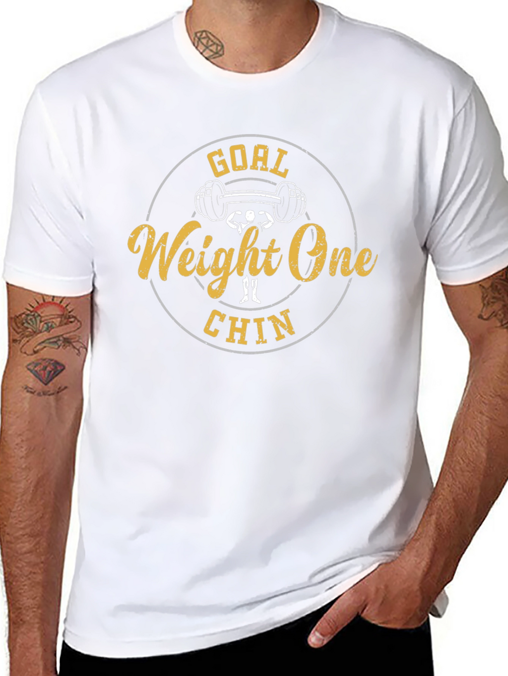 Goal Weight One Chin Funny Gym T-Shirt