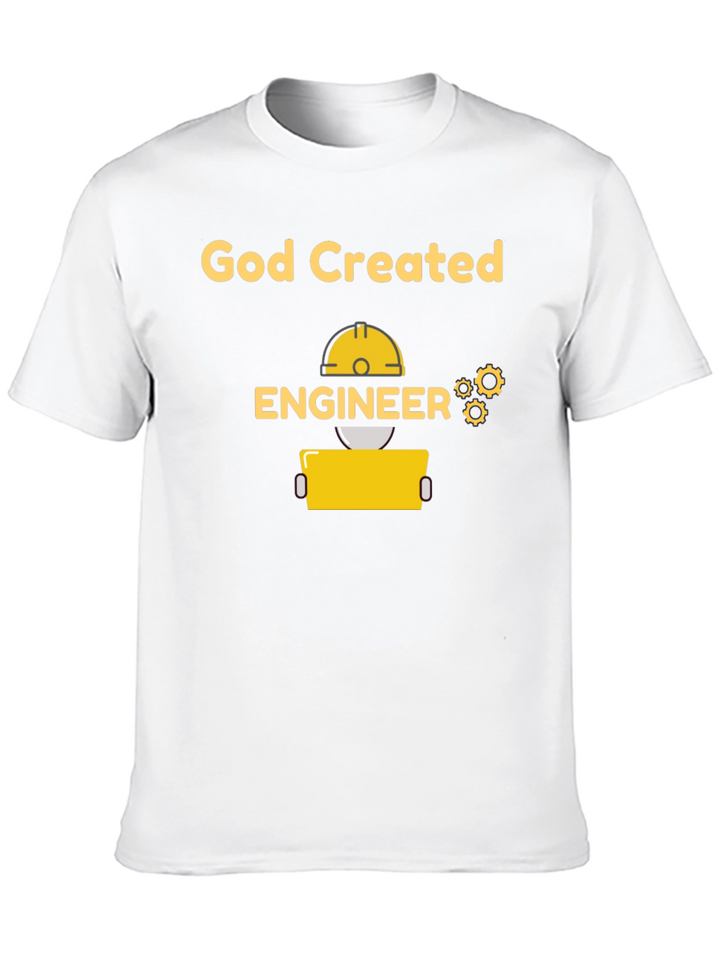 God Created Engineer Graphic T-Shirt - Black