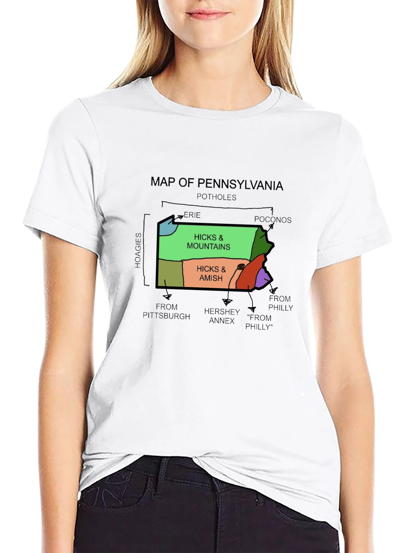 Pennsylvania Map Graphic T-Shirt