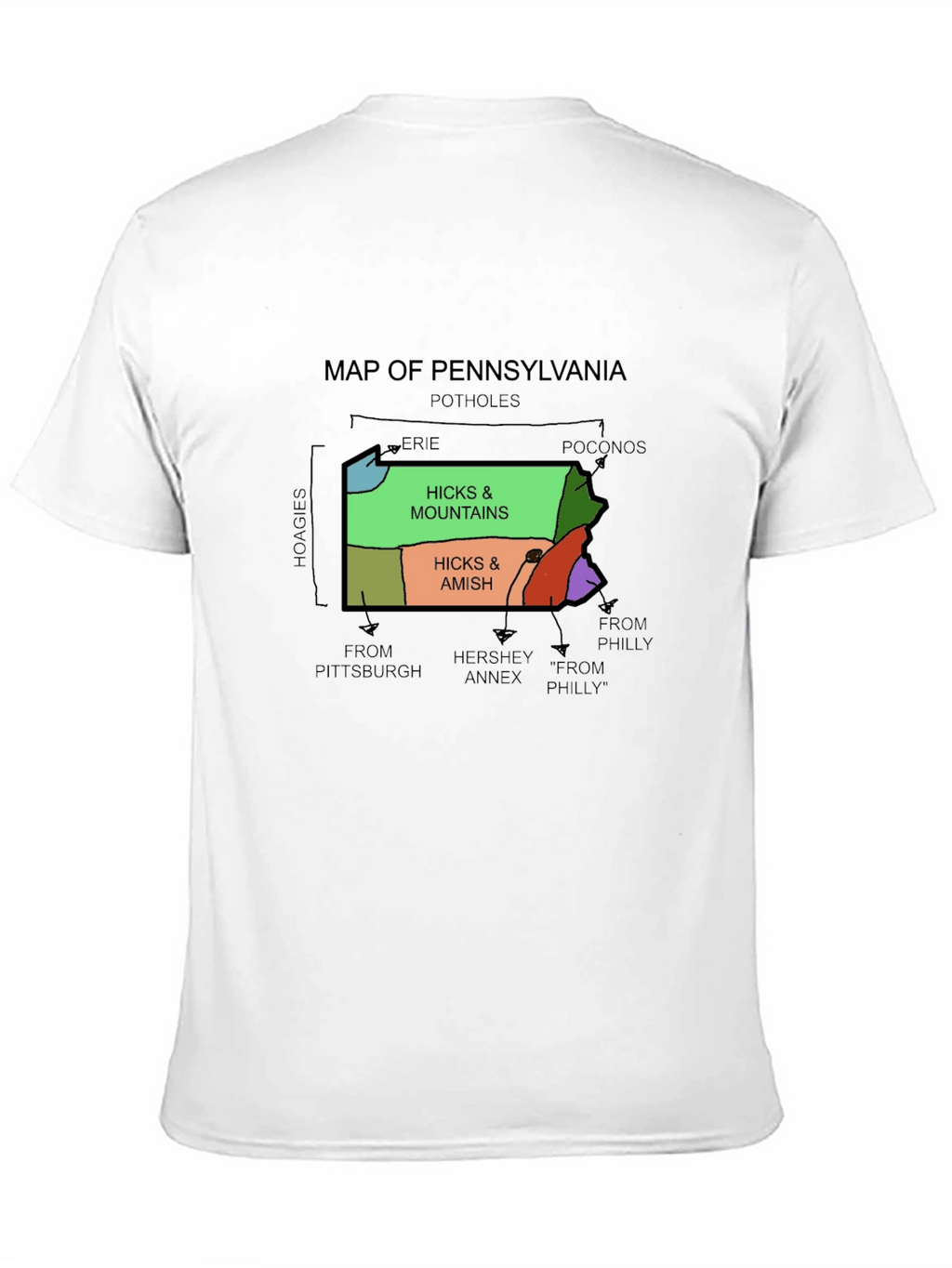 Pennsylvania Map Graphic T-Shirt