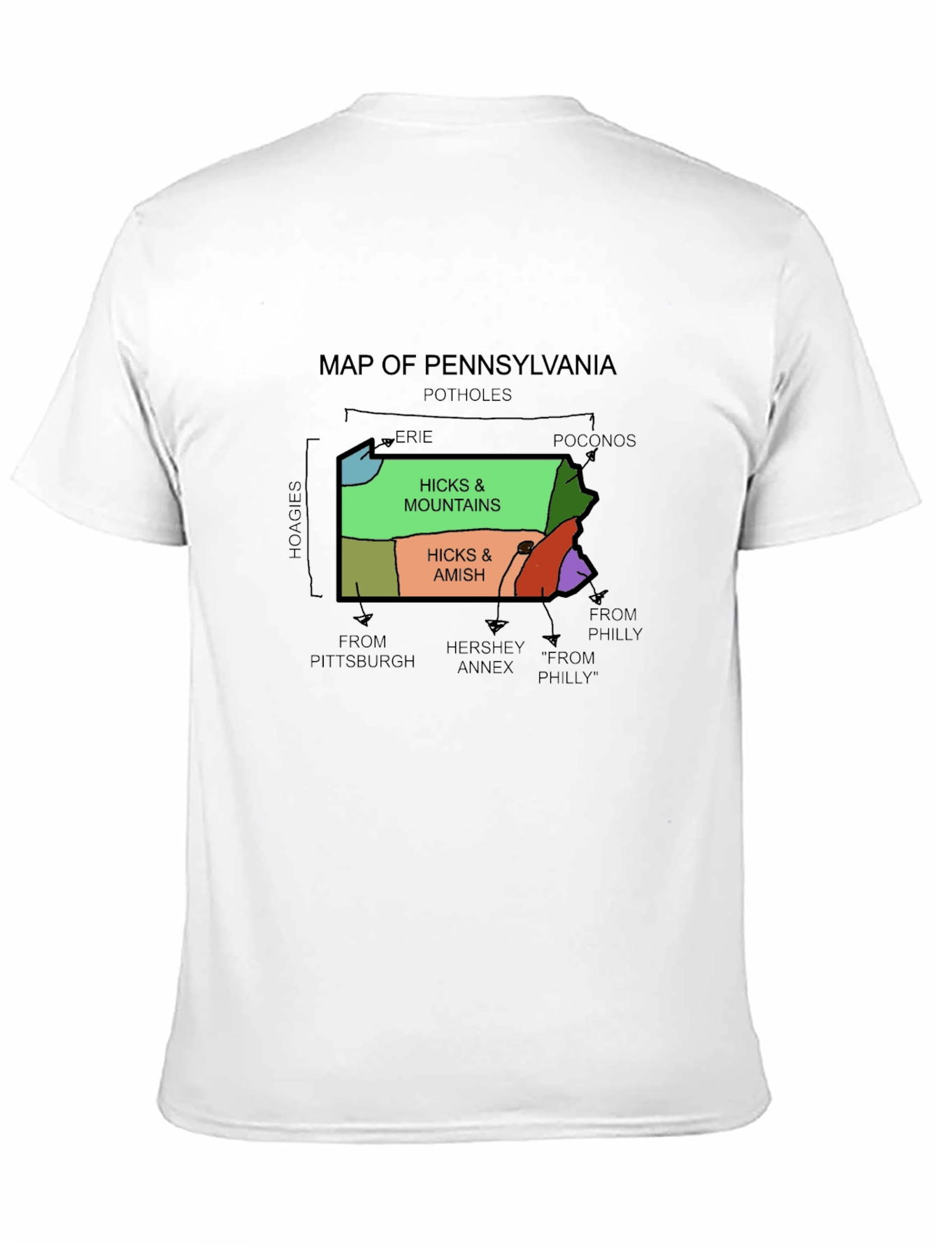Pennsylvania Map Graphic T-Shirt