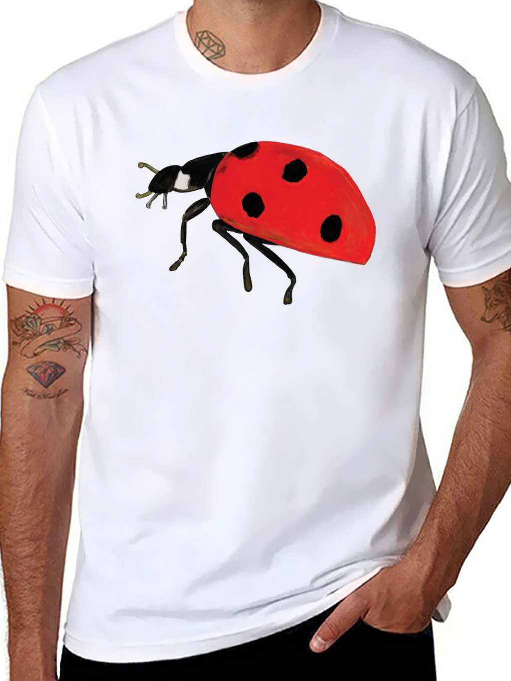 Ladybug Graphic Black T-Shirt