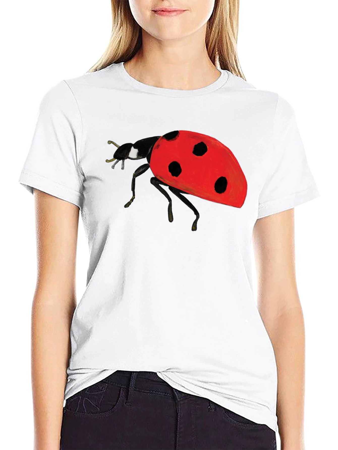 Ladybug Graphic Black T-Shirt